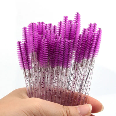 5/25/50 PCS Makeup Brushes Pink Crystal Eyelashes Brush Reusable Fake Lashes Extension Supplies False Eyelash Make up Tool Hot - Smarsty