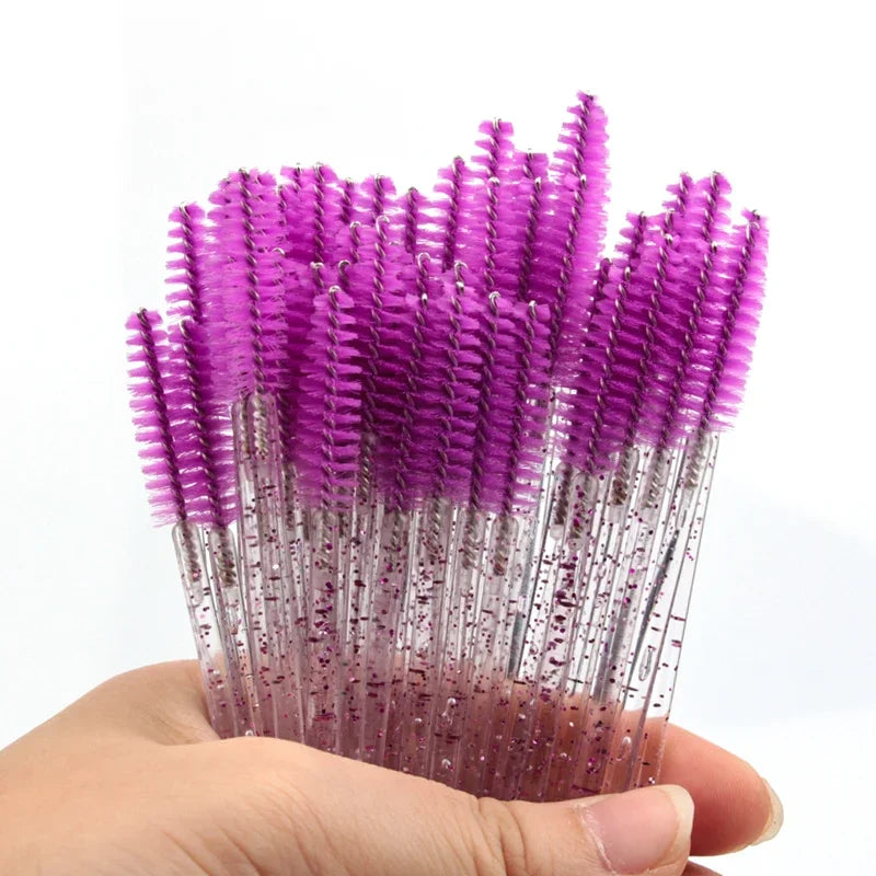 5/25/50 PCS Makeup Brushes Pink Crystal Eyelashes Brush Reusable Fake Lashes Extension Supplies False Eyelash Make up Tool Hot - Smarsty