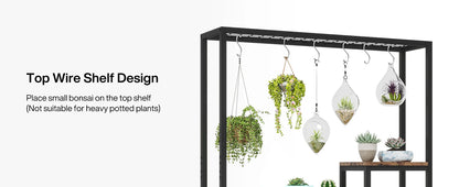 Tribesigns 5 Tiers Tall Indoor Plant Stand 70.9 inches Large Metal Plant Shelf with 10 PC S Hanging Hooks for Garden