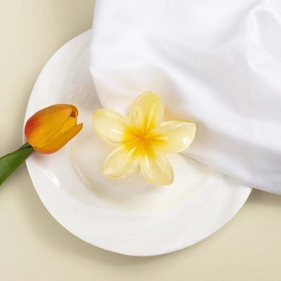 Pack Of 3 Flower Claw Clips Beach Summer Hair Accessories - Smarsty