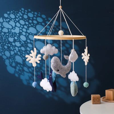 Baby Crib Mobile Bed Bell Rattle Toys Wooden Crochet Stars Pendant Bed Bell Toys Newborn Comfort Crib Bracket Hanging Toys Gifts by Smarsty