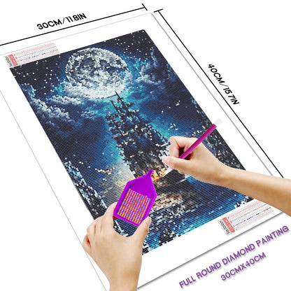 Huacan Full Diamond Embroidery Scenic Cross Stitch Kit - Smarsty