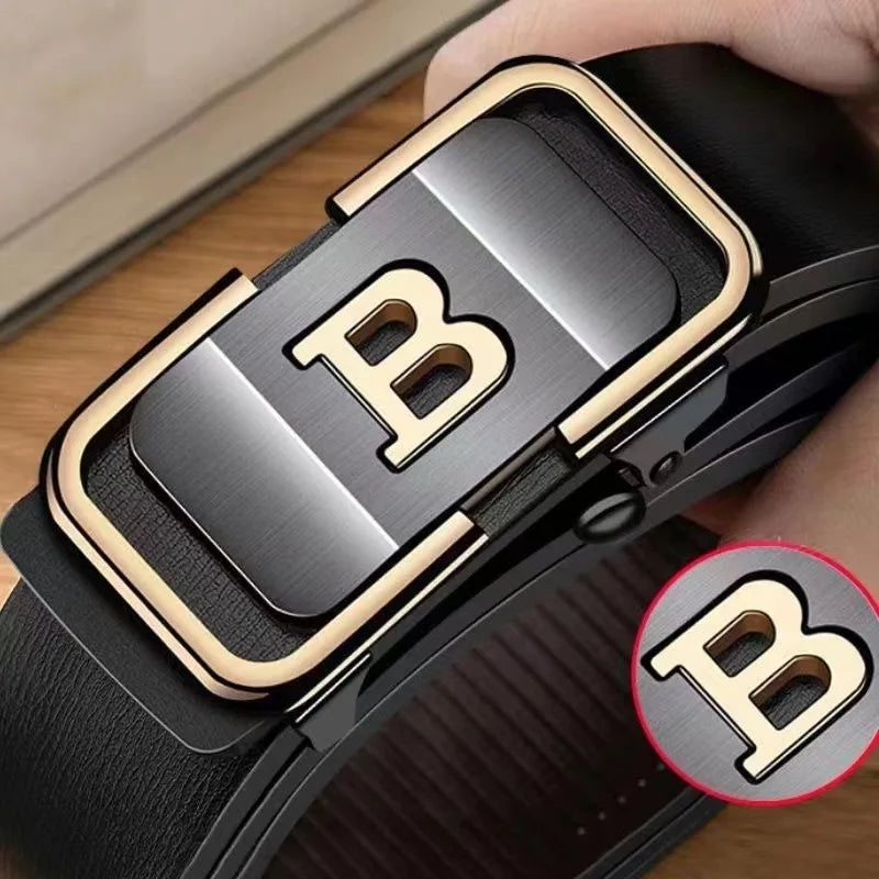 Men's Automatic Buckle PU Leather Belt High Quality - Smarsty