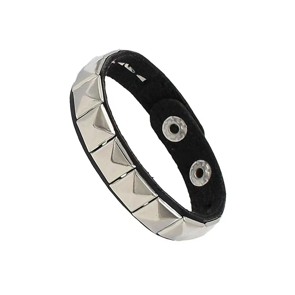 Punk Dark PU Chain Bracelet Multi Layered Fashion Jewelry - Smarsty