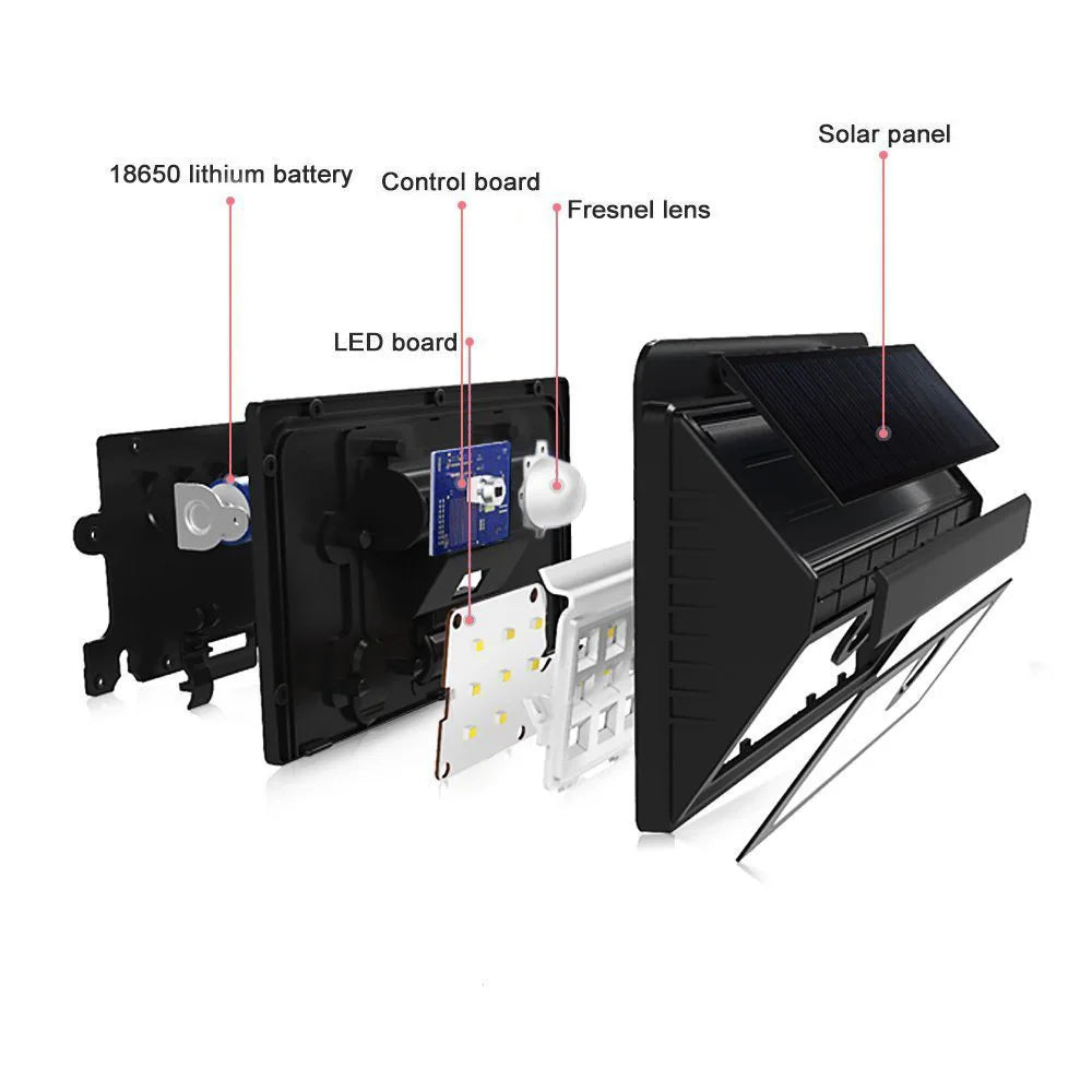 Solar Powered LED Motion Sensor Outdoor Wall Light - Smarsty