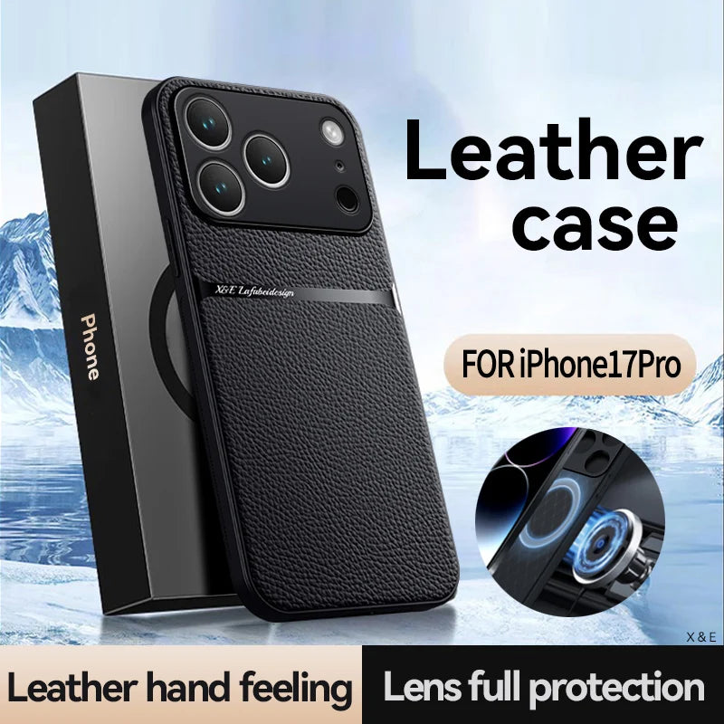 Amour Leather Phone Case For iPhone 17 16 13 12 11 Pro Max 16E Matte Cases For iPhone 17 Air 15 14 Pro Max 16 Plus Back Cover