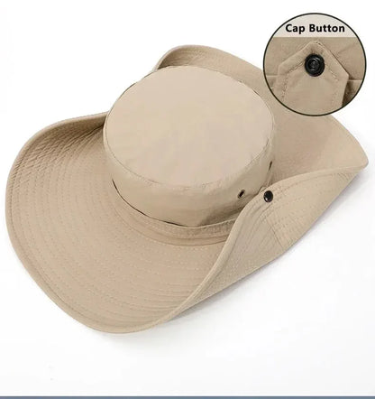 New Sun Protection Fishing Hat Summer Breathable Mesh Camping Hiking Caps Anti-UV Sun Hat Mountaineering Caps Men's Panama Hat