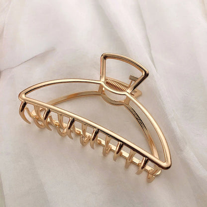 Gold Hollow Geometric Hair Clips for Stylish Women - Smarsty