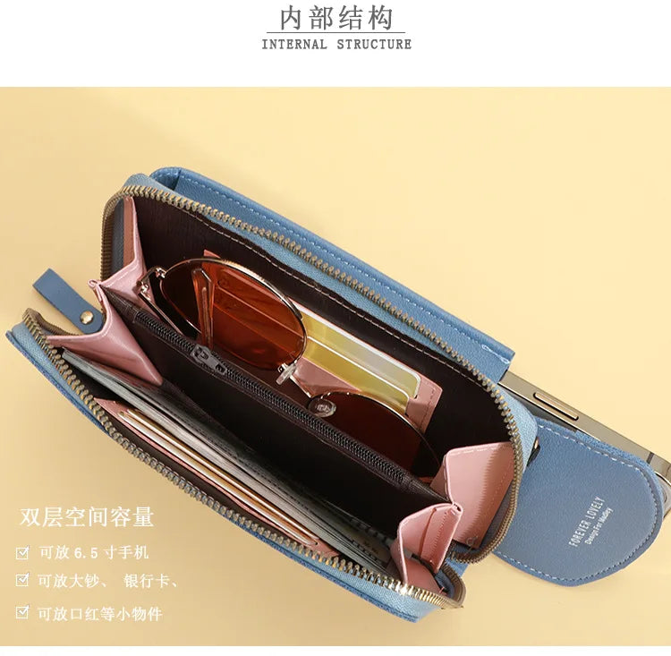 Long Women's Wallet Female Purses Tassel Coin Purse Card Holder Wallets Double Zipper Pu Leather Clutch Luxury Money Phone Bag - Smarsty