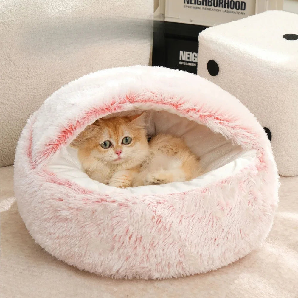 Cozy Plush Cat Bed for Warm Comfortable Sleep - Smarsty