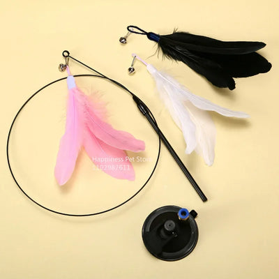 Interactive Cat Teaser Stick With Replaceable Feather - Smarsty