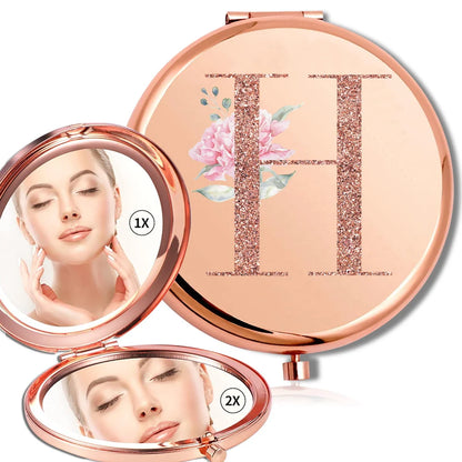 Rose Gold Double Sided Makeup Mirror Compact Design - Smarsty