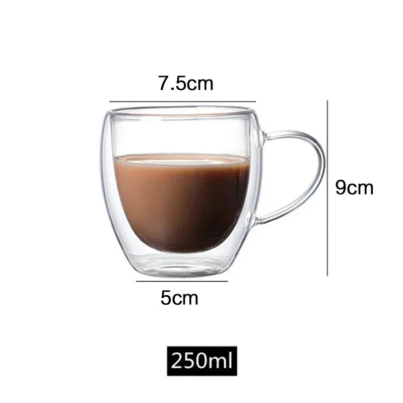 Double Bottom Thermal Glass Coffee Cup Set - Smarsty
