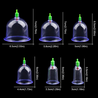 6Pcs Vacuum Cupping Set with Suction Cups for Body Massage - Smarsty
