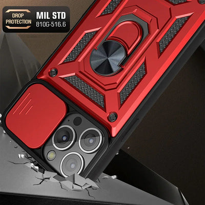 Smarsty Rugged Iphone Armor Case With Camera Lens Protector -