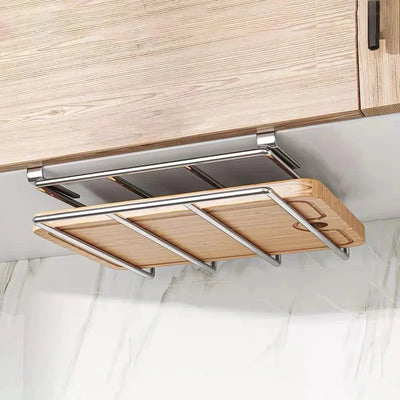Under Cabinet Cutting Board Organizer Holder Kitchen Hanging Chopping Board Pot Lid Kitchenware Storage Rack Stainless Steel by Smarsty
