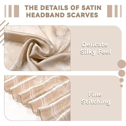 Women Paisley Satin Scarf Lightweight Sun Protection Shawl - Smarsty