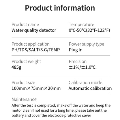 Tuya WiFi 5 in 1 Water Quality Monitor for Aquariums - Smarsty