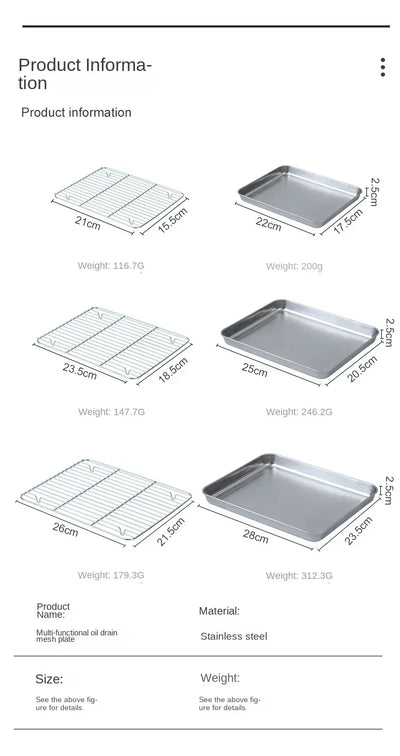 Stainless Steel Baking Pan with Rack for Grilling - Smarsty
