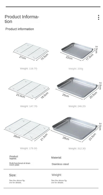 Stainless Steel Baking Pan with Rack for Grilling - Smarsty