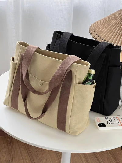 Large Capacity Canvas Tote for Work and College Everyday - Smarsty