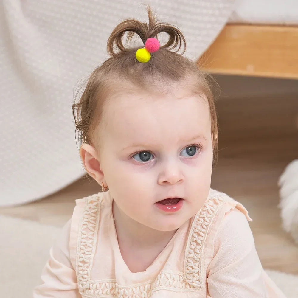 Kids Plush Ball Hair Bands Soft Comfortable Scrunchies - Smarsty
