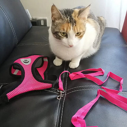 Breathable Adjustable Cat Dog Harness with Reflective Features - Smarsty