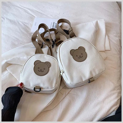 Canvas Baby Backpack Anti Lost Kids School Bag Bear Travel - Smarsty