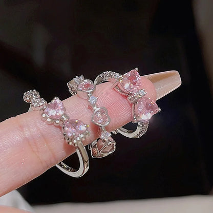 2PCS Adjustable Crystal Crown Rings for Women - Smarsty