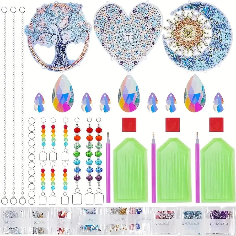 Acrylic Double-Sided Crystal Diamond Painting Wind Chimes - Smarsty