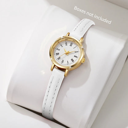 Fashionable Women's Quartz Watch with Leather Band - Smarsty