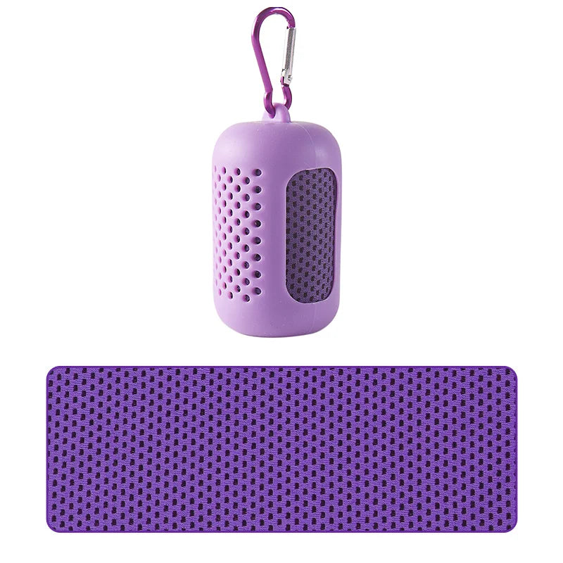Portable Circular Silicone Wrapped Cold Towel Cooling Towel Quick Drying Polyester Fiber Towels Beach Accessories Sport Fitness - Smarsty