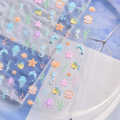 Cute Starfish Nail Charm Stickers for Summer Nail Art - Smarsty