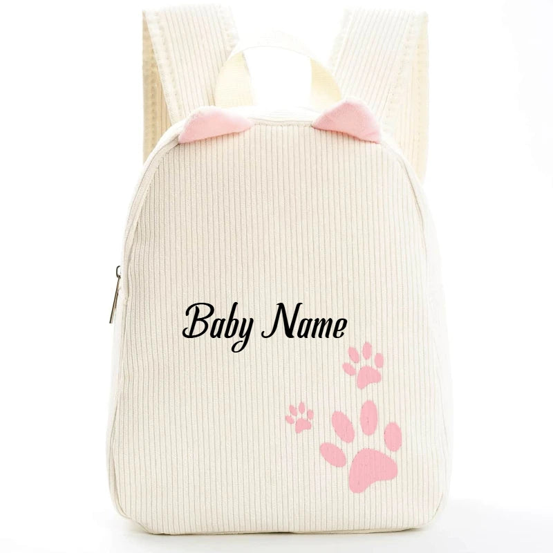Custom Name Toddler Backpack Cartoon Bear Large Capacity - Smarsty