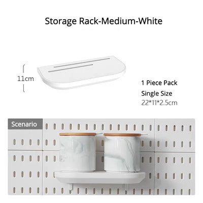 New DIY Pegboard Accessories Hanging Shelf Storage Hooks Wall Organizer No Punching Crafts Organization For Garage Kitchen Room by Smarsty