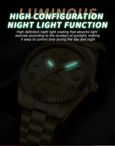 BINBOND Men's Classic Waterproof Quartz Watch with Luminous Dial - Smarsty