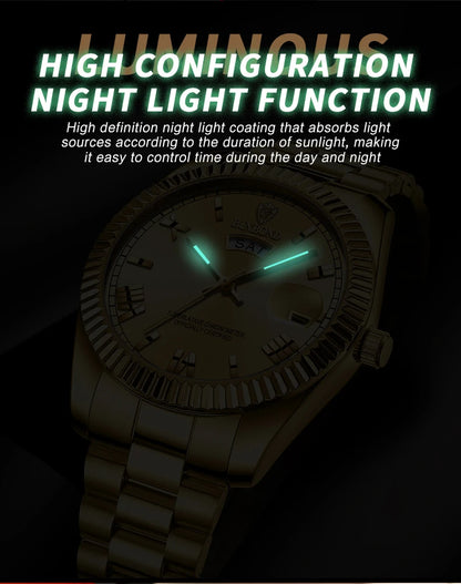 BINBOND Men's Classic Waterproof Quartz Watch with Luminous Dial - Smarsty