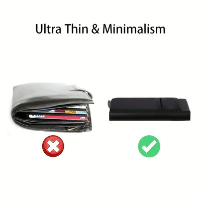 Automatic Flip Card Side Push Card Holder Sleeve Large Capacity 12 Cards Slot Metal Cards Box Men Credit Card Anti-theft Wallets - Smarsty