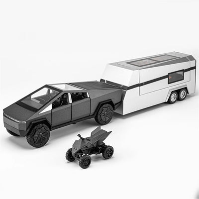 Boy Toy Pickup Truck 1/24Mars Pickup Diecast Metal Model Car, Camper RVMotorhome Toys, With Sound and Light Pull Back, Kids Birt