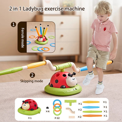 Ladybug Sport Entertainment Game Toy Multifunction Rope Skipping Machine Ferrule Jump Rocket Launcher Outdoor Educational - Smarsty