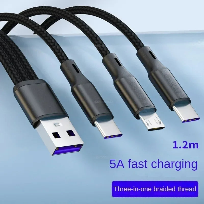 3 in 1 USB Charge Cable for Fast Mobile Charging - Smarsty