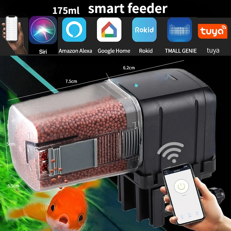 Smart Wifi Aquarium Fish Feeder with Voice Control - Smarsty