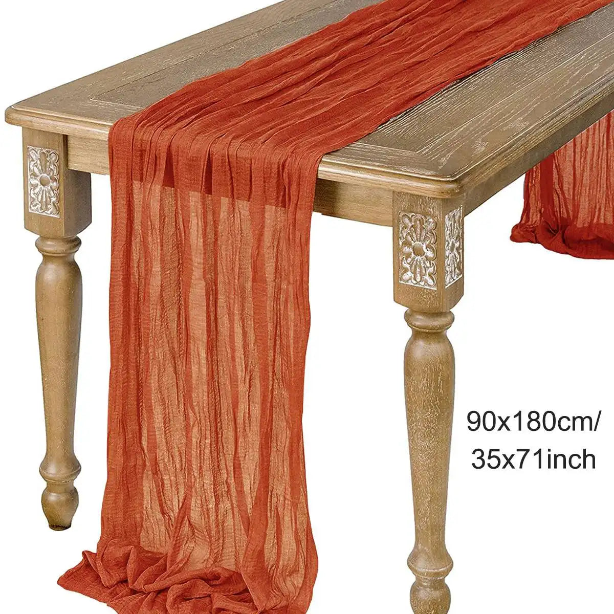 Sage Semi-Sheer Gauze Table Runner for Elegant Dining - Smarsty