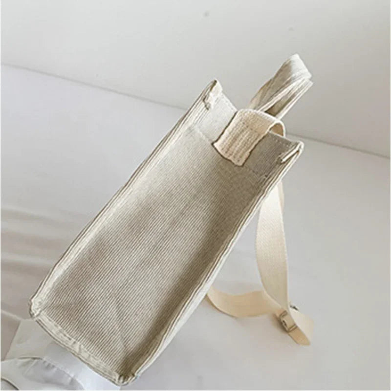 Corduroy Women Handbag Large Capacity Shoulder Bag - Smarsty