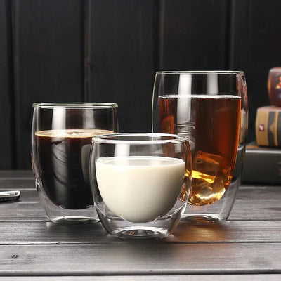 Double Wall Insulated Glass Mugs for Coffee and Tea - Smarsty