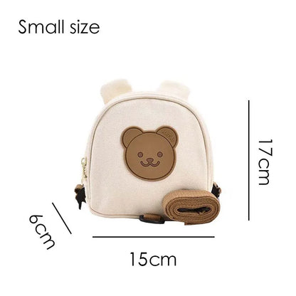 Canvas Baby Backpack Anti Lost Kids School Bag Bear Travel - Smarsty