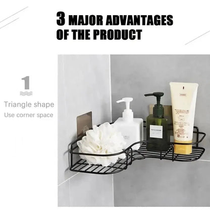 Corner Bathroom Shelf Wall Mounted No-Drill Organizer - Smarsty
