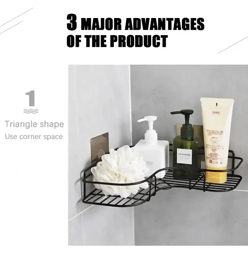 Corner Bathroom Shelf Wall Mounted No-Drill Organizer - Smarsty