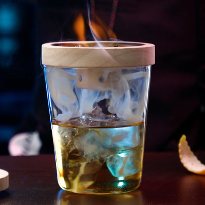 Glass Top Smoker Cocktail Smoker Kit With 4PCS Wood Chips Bartender Accessories For Whiskey Drinks Smoking Gift Kit for Men - Smarsty