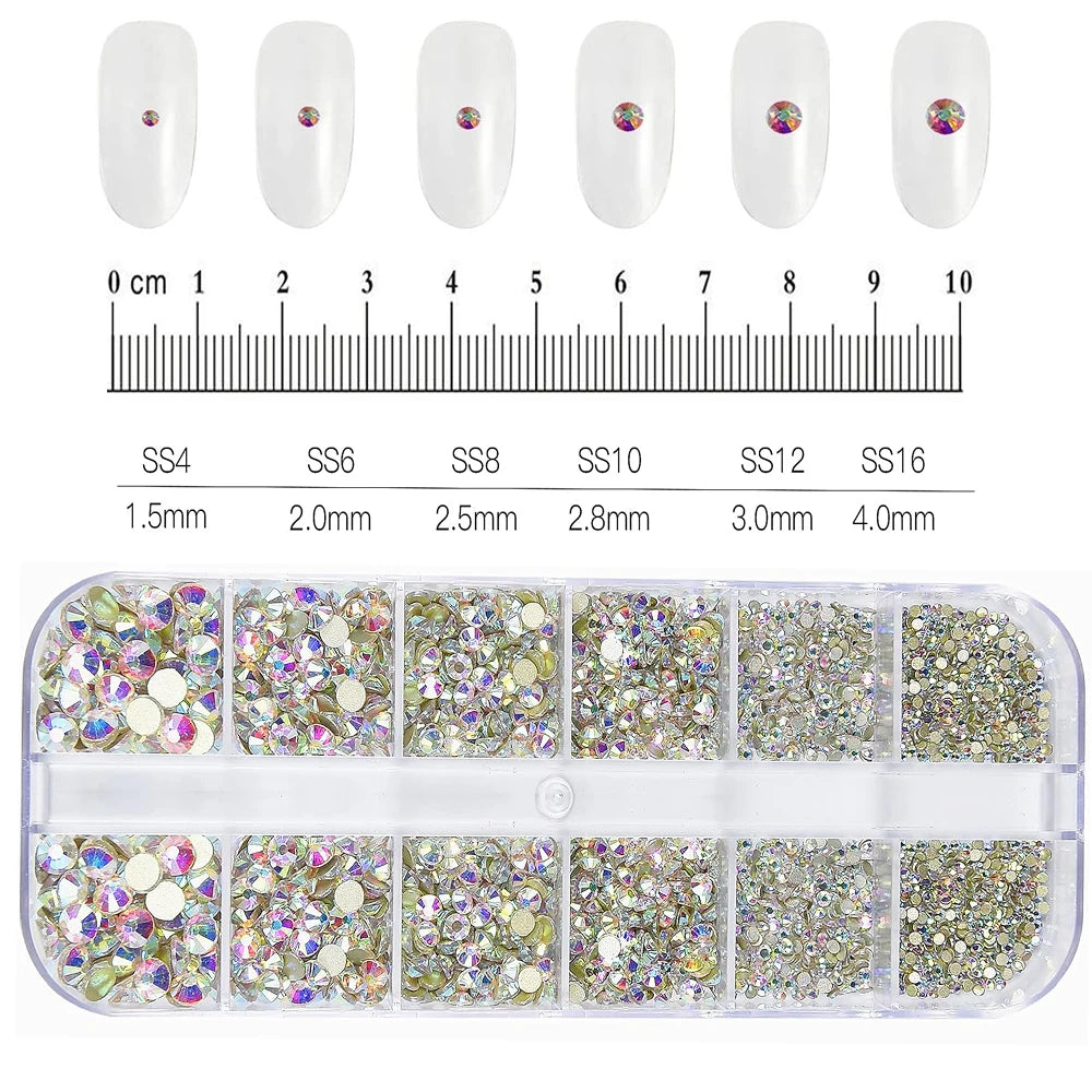 Mixed Nail Rhinestones with Shiny Clear Colors for Stunning Nail Art - Smarsty